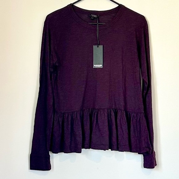 NWT Black Orchid Deep Purple Ruffle Hem Blouse - Size: Small - Picture 1 of 7